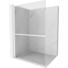 Mexen Kioto+ L Duschwand mit Regal Walk-in 70 x 200 cm, transparent, weiß - 800-070-123-20-00