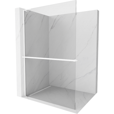 Mexen Kioto+ L douchescherm met plank Walk-in 90 x 200 cm, transparant, wit - 800-090-123-20-00