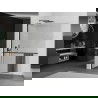 Mexen Kioto+ L douchewand met plank Walk-in 110 x 200 cm, transparant, zwart - 800-110-123-70-00