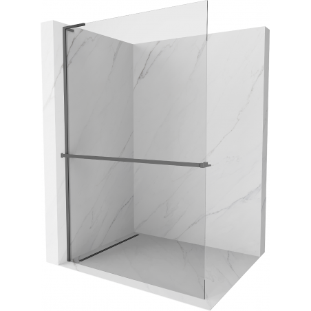 Mexen Kioto+ L ścianka prysznicowa z półką Walk-in 120 x 200 cm, transparent, gun metal - 800-120-123-95-00