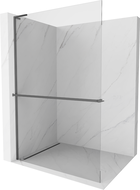 Mexen Kioto+ L stijenka za tuš s policom Walk-in 100 x 200 cm, prozirna, pištolj metalik - 800-100-123-95-00