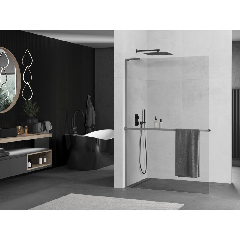 Mexen Kioto+ L zaslon priručna polica Walk-in 95 x 200 cm, proziran, boja metala - 800-095-123-95-00