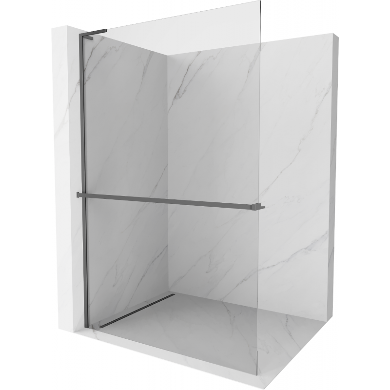 Mexen Kioto+ L Douchewand met plank Walk-in 80 x 200 cm, transparant, kanonmetaal - 800-080-123-95-00