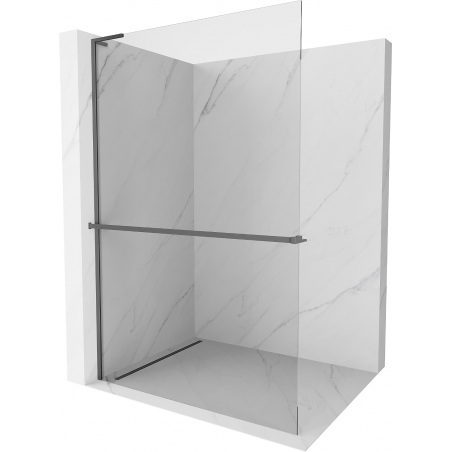 Mexen Kioto+ L Douchewand met plank Walk-in 80 x 200 cm, transparant, kanonmetaal - 800-080-123-95-00
