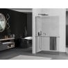 Mexen Kioto+ L Shower Wall with Walk-in Shelf 75 x 200 cm, Transparent, Gun Metal - 800-075-123-95-00