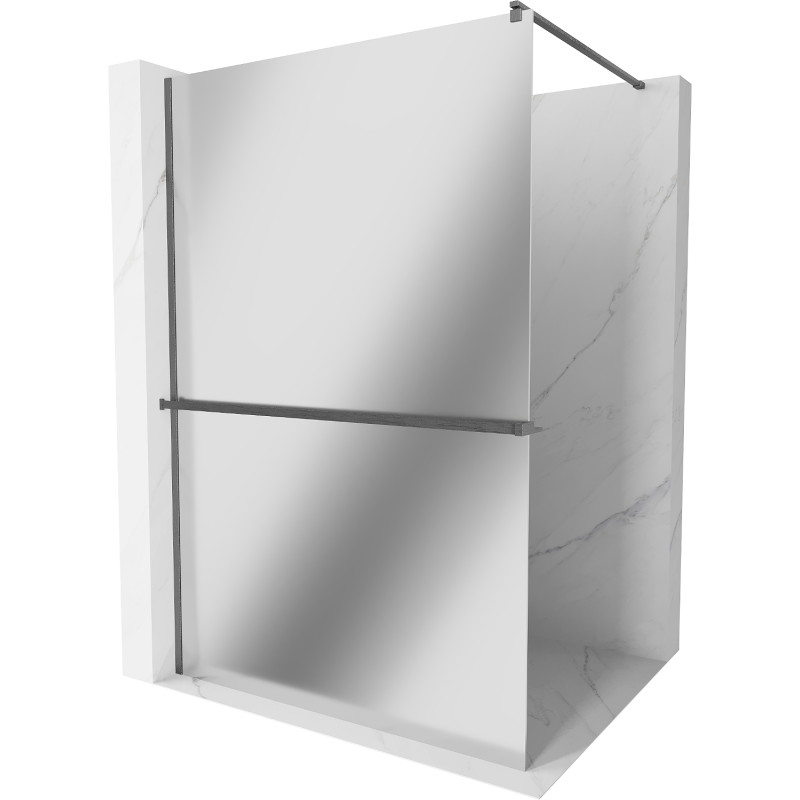 Mexen Kioto+ dušisein riiuliga Walk-in 90 x 200 cm, peegel, gun gray harjatud - 800-090-121-66-50