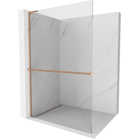 Mexen Kioto+ L dušisein riiuliga Walk-in 95 x 200 cm, läbipaistev, harjatud vask - 800-095-123-65-00