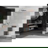 Mexen Kioto+ L Duschwand mit Ablage Walk-in 95 x 200 cm, transparent, gebürstetes Messing - 800-095-123-65-00