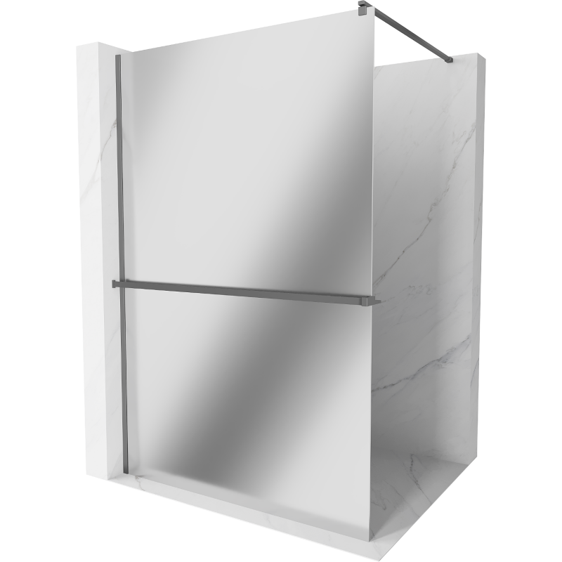 Mexen Kioto+ douchewand met plank Walk-in 110 x 200 cm, spiegel, gun metal - 800-110-121-95-50