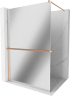 Mexen Kioto+ panel de ducha con estante Walk-in 70 x 200 cm, espejo, cobre cepillado - 800-070-121-65-50