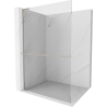 Mexen Kioto+ L paroi de douche avec étagère Walk-in 85 x 200 cm, transparent, nickel brossé - 800-085-123-97-00