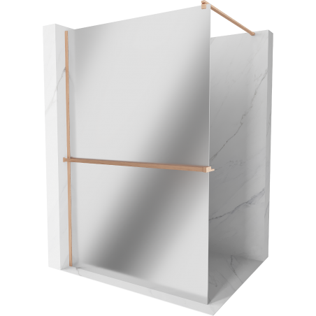 Mexen Kioto+ paroi de douche avec étagère Walk-in 90 x 200 cm, miroir, cuivre brossé - 800-090-121-65-50