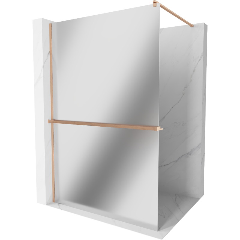 Mexen Kioto+ dušisein riiuliga Walk-in 100 x 200 cm, peegel, harjatud vask - 800-100-121-65-50