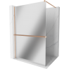 Mexen Kioto+ paroi de douche avec étagère Walk-in 120 x 200 cm, miroir, cuivre brossé - 800-120-121-65-50