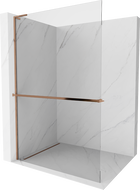Mexen Kioto+ L Duschwand mit Ablage Walk-in 100 x 200 cm, transparent, roségold - 800-100-123-60-00