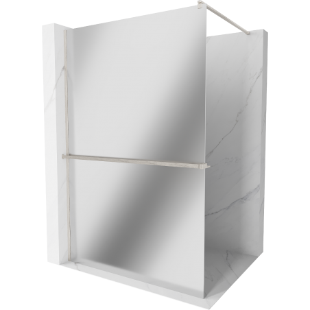Mexen Kioto+ douchewand met plank Walk-in 80 x 200 cm, spiegel, geborsteld nikkel - 800-080-121-97-50