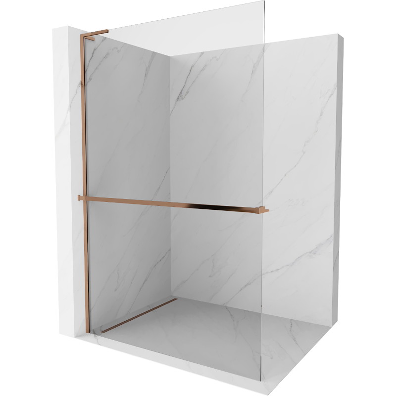 Mexen Kioto+ L dušisein riiuliga Walk-in 90 x 200 cm, läbipaistev, roosa kuld - 800-090-123-60-00