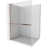 Mexen Kioto+ L shower wall with shelf Walk-in 90 x 200 cm, transparent, rose gold - 800-090-123-60-00