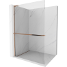 Mexen Kioto+ L Shower Wall with Walk-in Shelf 60 x 200 cm, transparent, rose gold - 800-060-123-60-00
