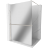 Mexen Kioto+ paroi de douche avec étagère Walk-in 130 x 200 cm, miroir, nickel brossé - 800-130-121-97-50