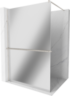 Mexen Kioto+ walk-in tuš stijena s policom 140 x 200 cm, ogledalo, brušeni nikal - 800-140-121-97-50