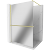 Mexen Kioto+ Duschwand mit Ablage Walk-in 70 x 200 cm, Spiegel, gebürstetes Gold - 800-070-121-55-50
