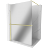 Mexen Kioto+ paroi de douche avec étagère Walk-in 70 x 200 cm, miroir, or brossé - 800-070-121-55-50