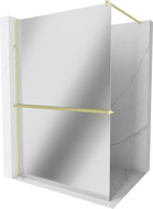 Mexen Kioto+ zidni paravan s policom Walk-in 90 x 200 cm, ogledalo, zlatno četkano - 800-090-121-55-50