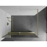 Mexen Kioto+ shower wall with Walk-in shelf 100 x 200 cm, mirror, brushed gold - 800-100-121-55-50