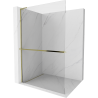 Mexen Kioto+ L Shower Wall with Shelf Walk-in 65 x 200 cm, Transparent, Gold - 800-065-123-50-00