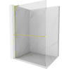 Mexen Kioto+ L douchewand met plank Walk-in 80 x 200 cm, transparant, goud geborsteld - 800-080-123-55-00