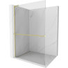 Mexen Kioto+ L shower screen with shelf Walk-in 100 x 200 cm, transparent, brushed gold - 800-100-123-55-00