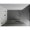 Mexen Kioto+ L Shower Wall with Walk-in Shelf 100 x 200 cm, Transparent, Brushed Gold - 800-100-123-55-00