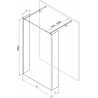 Mexen Kioto freistehende Duschwand 140 x 30 x 30 cm, schwarzer Rahmen, Gun Metal - 800-140-030-222-95-70-030