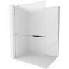 Mexen Kioto+ L Shower Wall with Walk-in Shelf 120 x 200 cm, Frosted, Chrome - 800-120-123-01-30