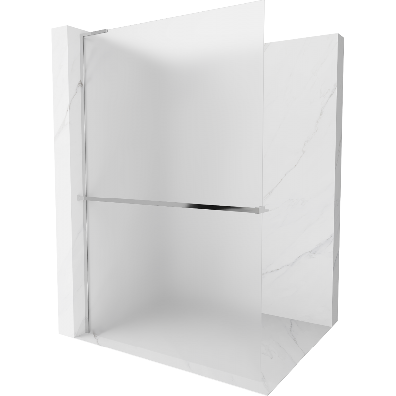 Mexen Kioto+ L Duschwand mit Ablage Walk-in 70 x 200 cm, satiniert, Chrom - 800-070-123-01-30