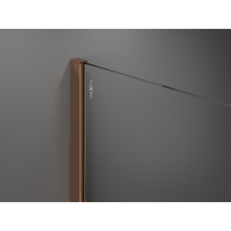Mexen Kioto Duschwand Walk-in 140 x 200 cm, Mattglas 8 mm, Roségold - 800-140-101-60-30