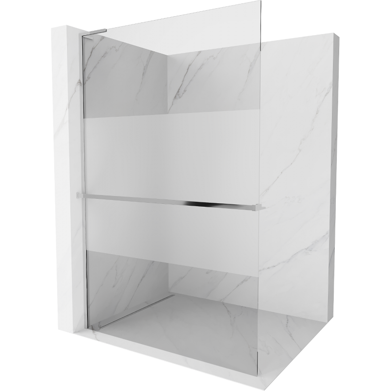 Mexen Kioto+ L duschskärm med hylla Walk-in 100 x 200 cm, transparent/frost, krom - 800-100-123-01-35