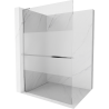 Mexen Kioto+ L Duschwand mit Ablage Walk-in 100 x 200 cm, transparent/matt, chrom - 800-100-123-01-35