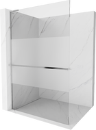 Mexen Kioto+ L Duschwand mit Ablage Walk-in 120 x 200 cm, transparent/matt, Chrom - 800-120-123-01-35