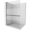 Mexen Kioto+ L shower panel with shelf Walk-in 70 x 200 cm, transparent/frosted, black - 800-070-123-70-35