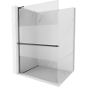 Mexen Kioto+ L shower panel with Walk-in shelf 90 x 200 cm, transparent/frosted, black - 800-090-123-70-35