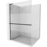 Mexen Kioto+ L Duschwand mit Regal Walk-in 100 x 200 cm, transparent/frost, schwarz - 800-100-123-70-35
