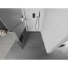 Mexen Kioto+ L stenska tuš pregrada s polico Walk-in 90 x 200 cm, prozorna/mat, krtačeno sivo - 800-090-123-66-35