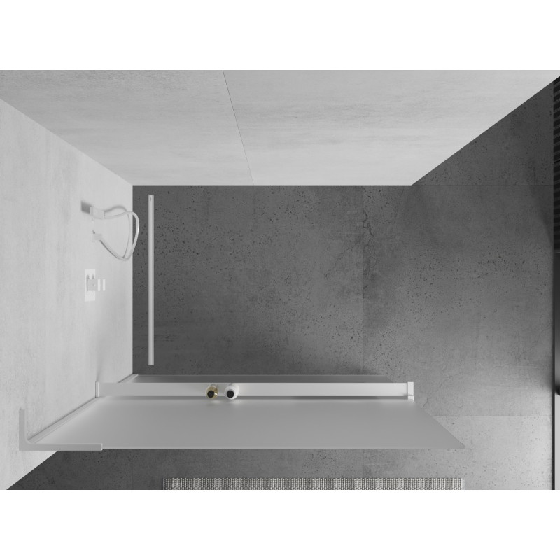Mexen Kioto+ L dušisein riiuliga Walk-in 80 x 200 cm, härmatis, valge - 800-080-123-20-30