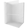 Mexen Kioto+ L Walk-in Shower Panel with Shelf 120 x 200 cm, Frosted, White - 800-120-123-20-30