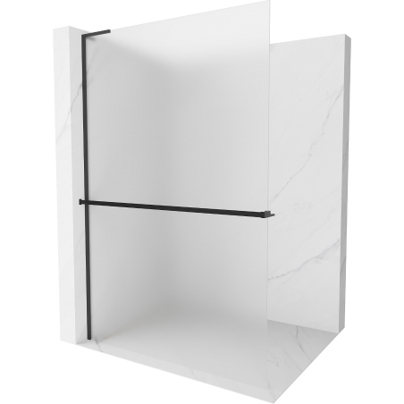 Mexen Kioto+ L Duschwand mit Ablage Walk-in 120 x 200 cm, matt, schwarz - 800-120-123-70-30