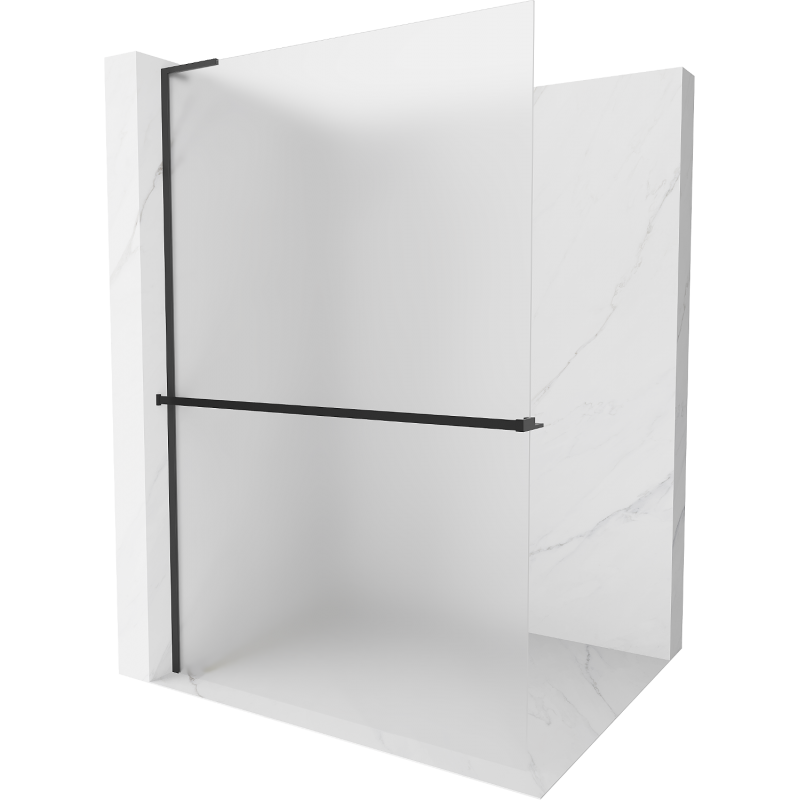 Mexen Kioto+ L douchewand met plank Walk-in 80 x 200 cm, ijs, zwart - 800-080-123-70-30