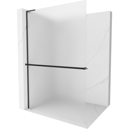 Mexen Kioto+ L douchewand met plank Walk-in 80 x 200 cm, ijs, zwart - 800-080-123-70-30