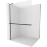 Mexen Kioto+ L douchewand met plank Walk-in 80 x 200 cm, ijs, zwart - 800-080-123-70-30